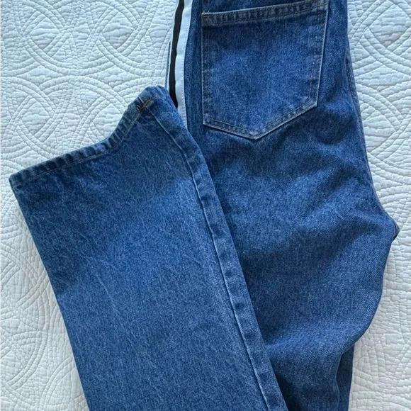 Vintage Denim with Black and White Stripes High Rise wife Leg Large NAVI - Picture 6 of 13